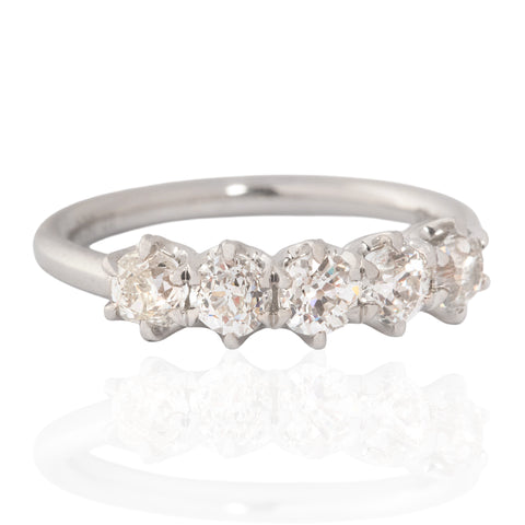 .90ctw Old European Cut Diamond 5-Stone Band