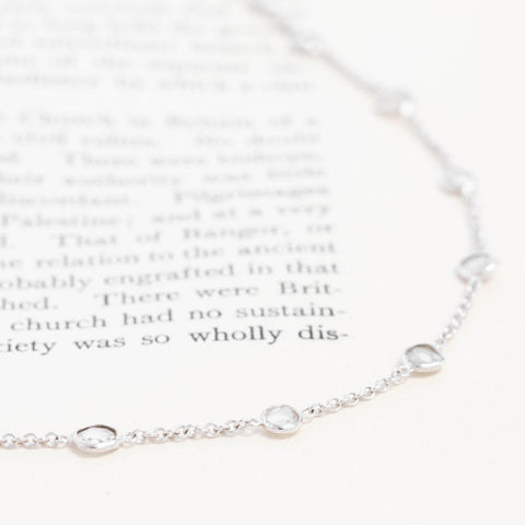 9.11ctw Antique Rose Cut Diamonds-by-the-Yard Long Chain Necklace