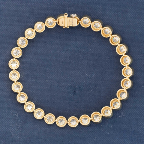 9.17ctw Old European Cut Diamond Bezel Tennis Bracelet