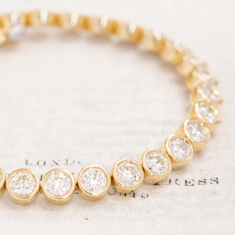 9.17ctw Old European Cut Diamond Bezel Tennis Bracelet