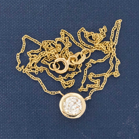 .91ct Old European Cut Diamond Bezel Pendant