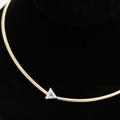 .91ct Triangle Cut Diamond Omega Collar Necklace