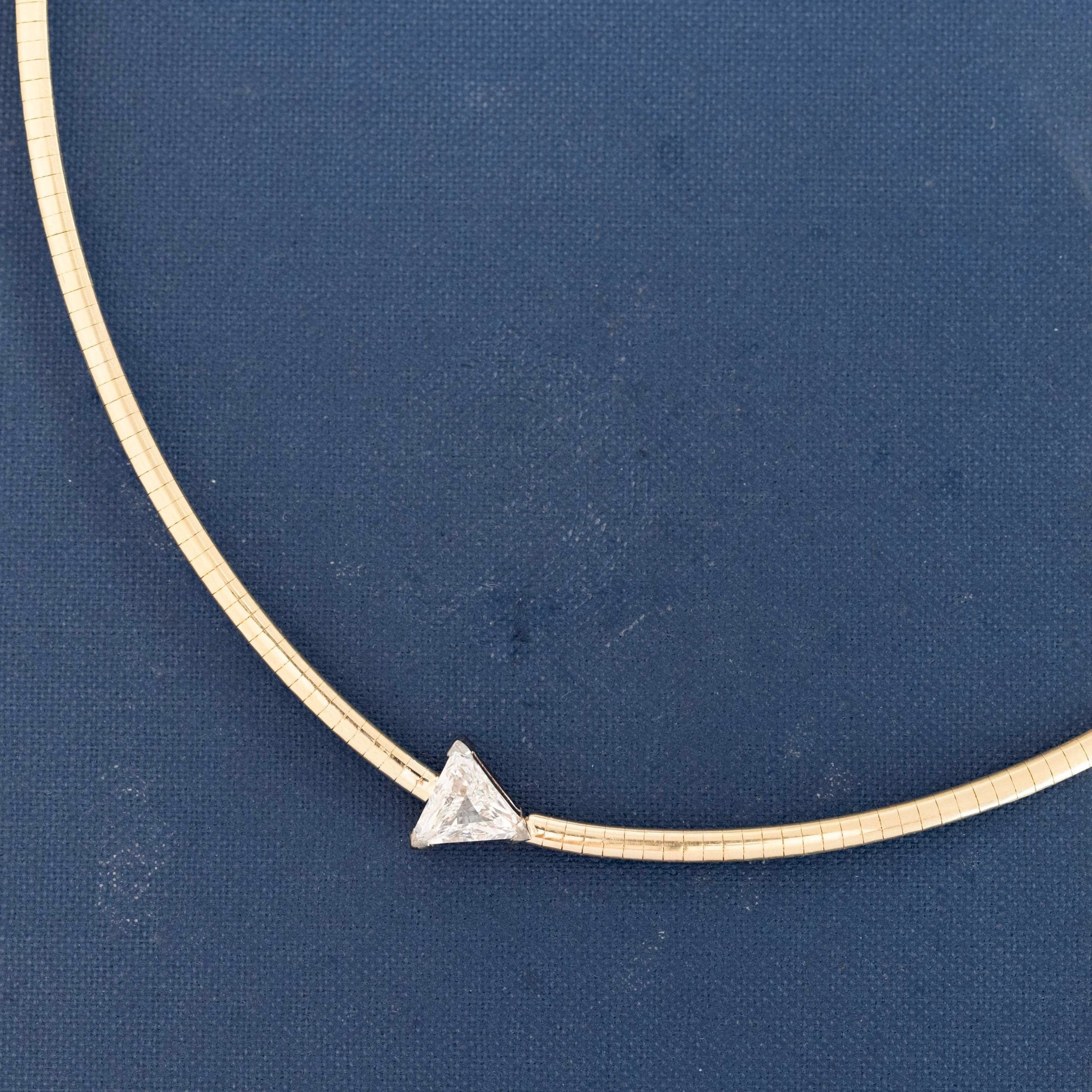 .91ct Triangle Cut Diamond Omega Collar Necklace