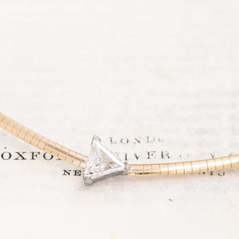 .91ct Triangle Cut Diamond Omega Collar Necklace