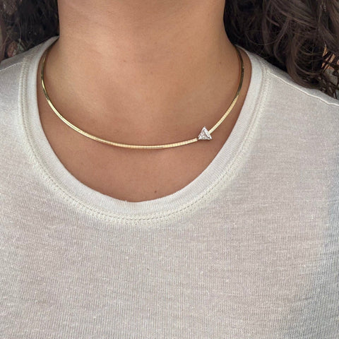 .91ct Triangle Cut Diamond Omega Collar Necklace