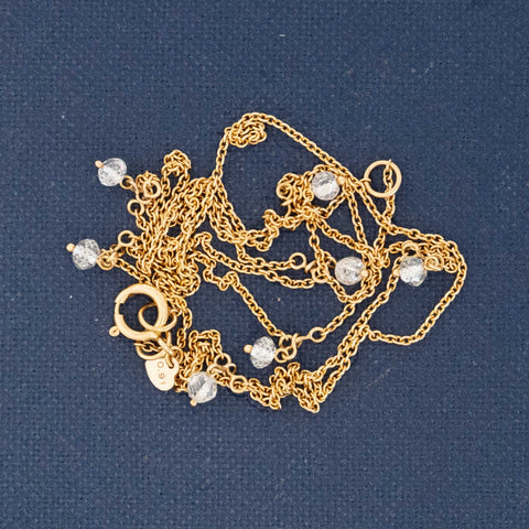 .91ctw Diamond Bead Drop Station Necklace