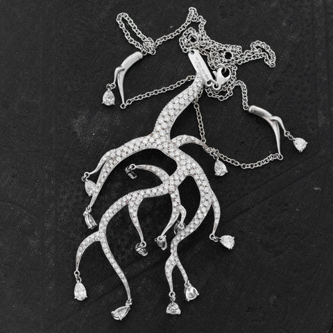 9.25ctw Wilfredo Rosado Diamond Branch Necklace