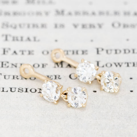 .92ctw Old European Cut Diamond Earring Charms