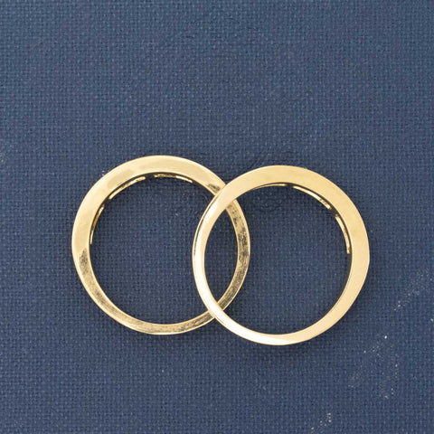 .92ctw Vintage Carre Cut Diamond Curved Stacker Bands