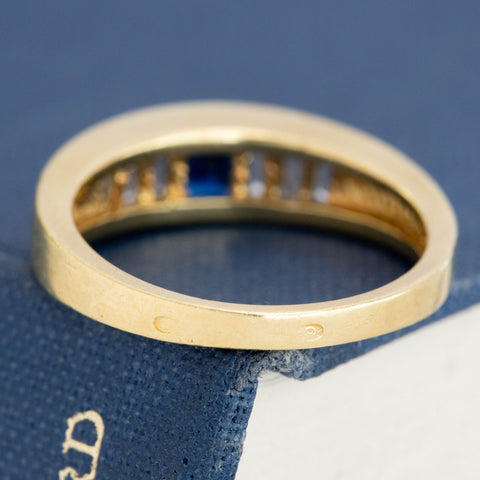 .92ctw Vintage Sapphire & Step Cut Diamond Band, by Cartier