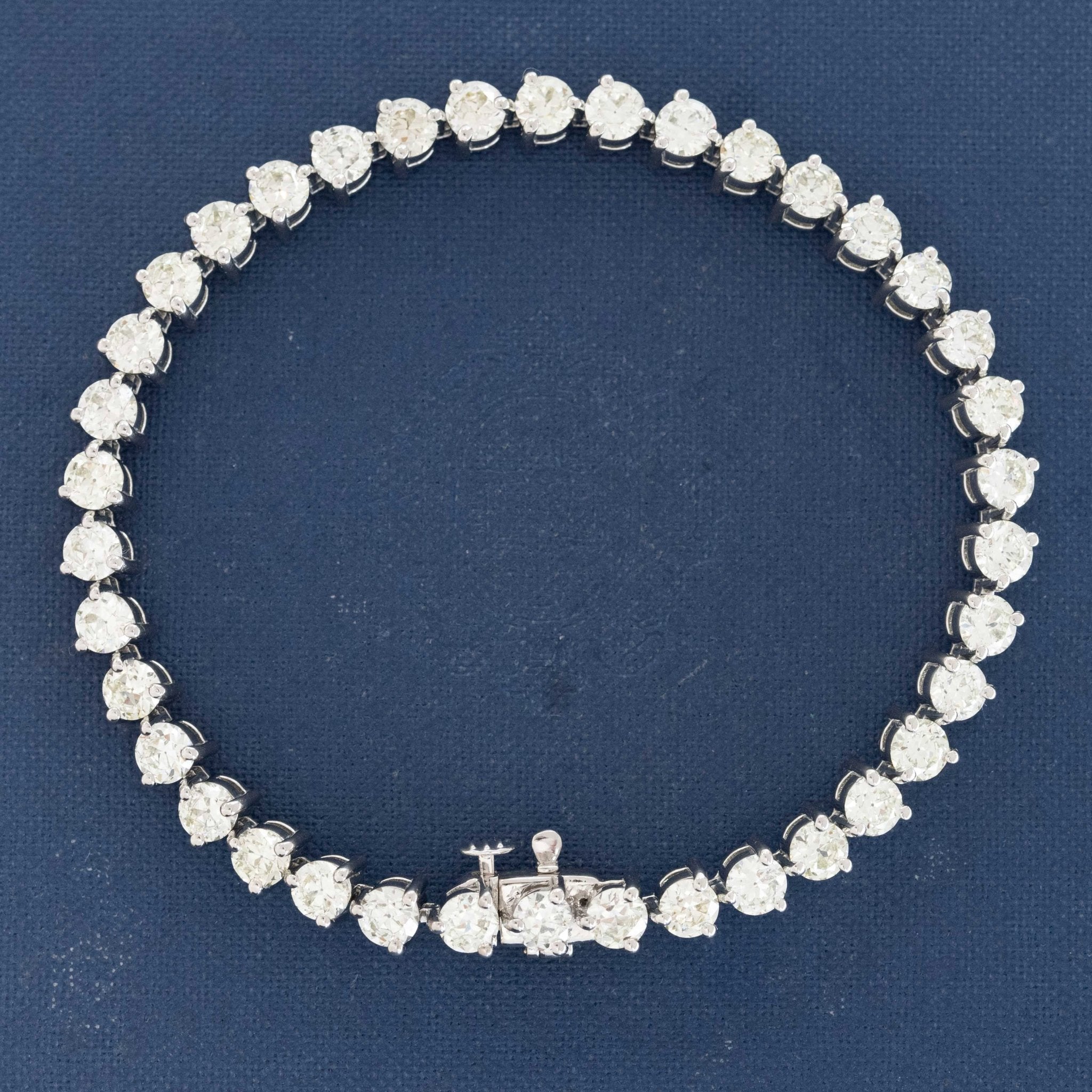 9.38ctw Old European Cut Diamond Tennis Bracelet