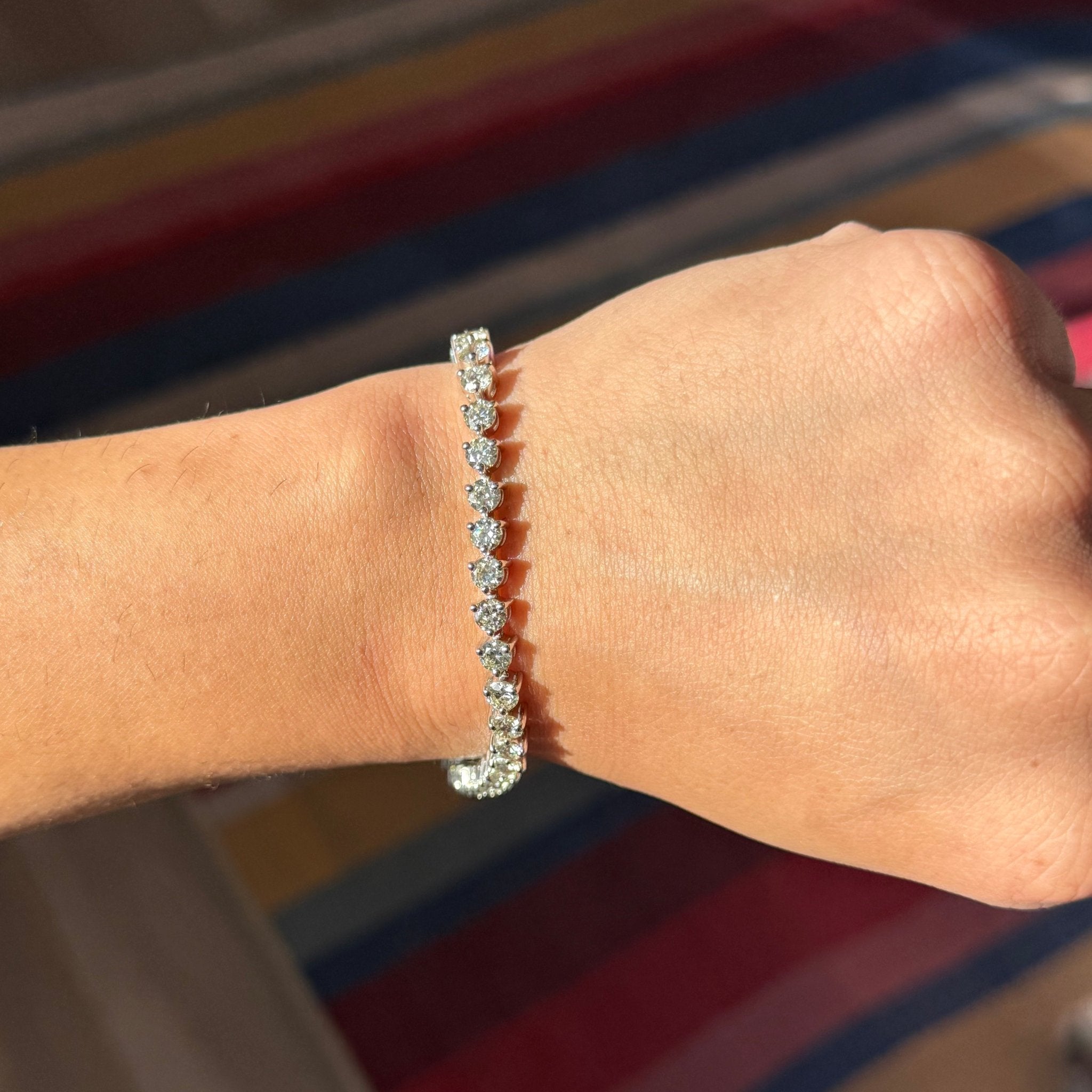 9.38ctw Old European Cut Diamond Tennis Bracelet