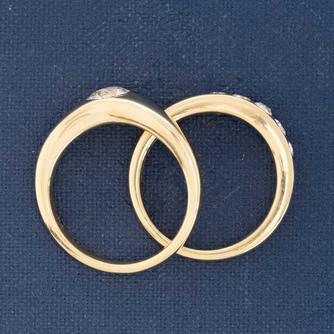 .93ct Old European Cut Diamond Wedding Set, GIA J VS1