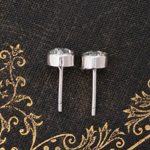 .93ctw Old European Cut Diamond Bezel Stud Earrings