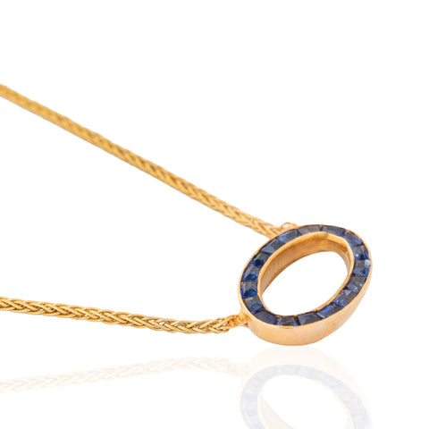 .93ctw Vintage Sapphire Oval Pendant
