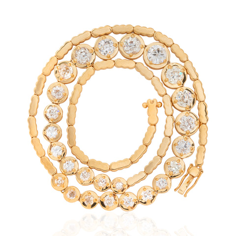 9.47ctw Old European Cut Diamond Riviere Necklace