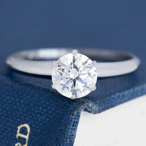 .94ct Vintage Round Brilliant Cut Diamond Wedding Set, by Tiffany & Co., GIA