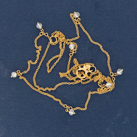 .94ctw Round Briolette Cut Diamond Station Necklace