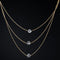 .94ctw Round Rose Cut Diamond Triple Row Necklace