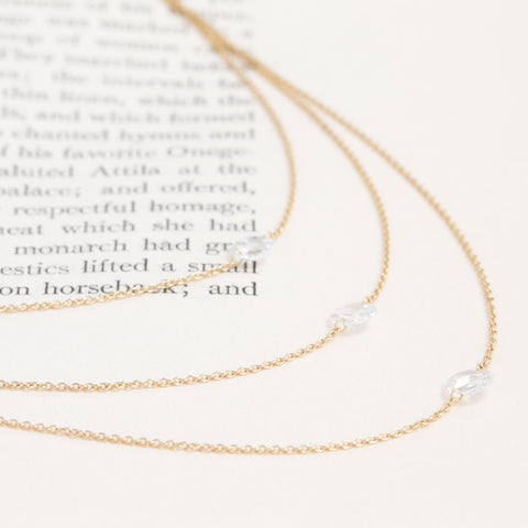 .94ctw Round Rose Cut Diamond Triple Row Necklace