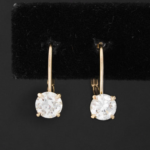 .94ctw Transitional Cut Diamond Drop Earrings