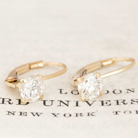 .94ctw Transitional Cut Diamond Drop Earrings