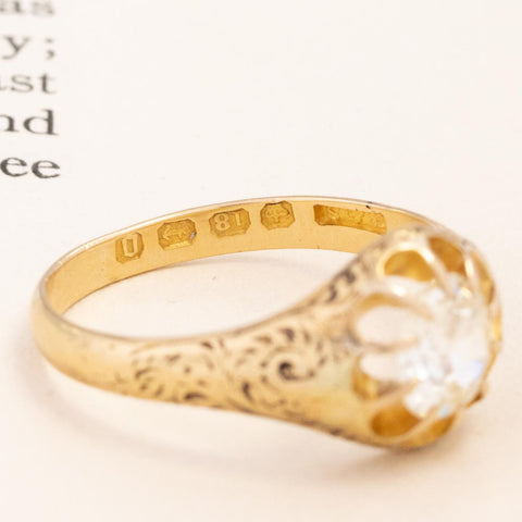 .95ct Victorian Old European Cut Diamond Belcher Solitaire