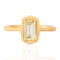 .95ct Light Yellow Emerald Cut Diamond Bezel Solitaire, GIA