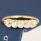 .95ctw Petite Old Mine Cut Diamond 5-Stone Band with Old Mine Cut Diamonds in yellow gold, antique-inspired one-of-a-kind wedding band