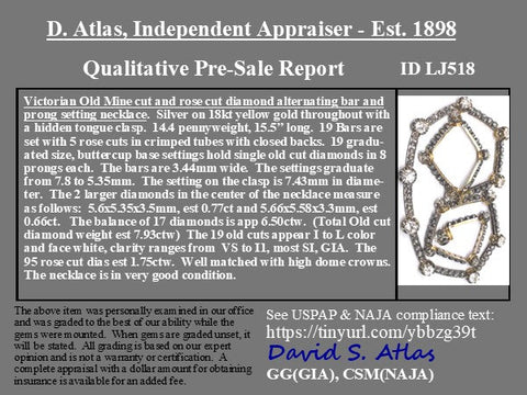 9.68ctw Victorian Old European Cut Diamond Necklace