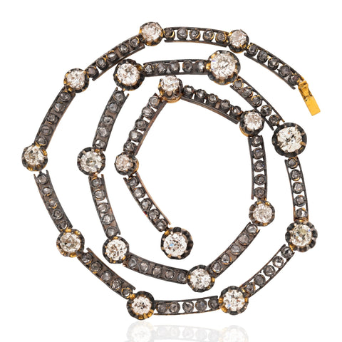 9.68ctw Victorian Old European Cut Diamond Necklace