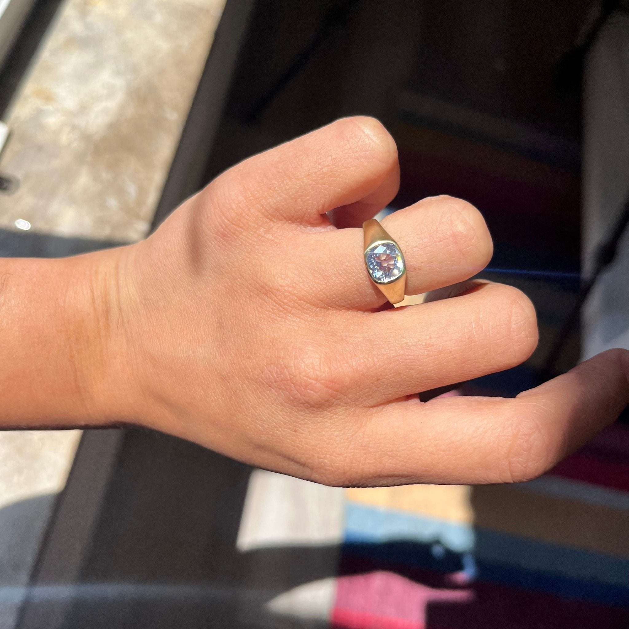 .96ct Old Mine Cut Diamond Bezel Solitaire, GIA