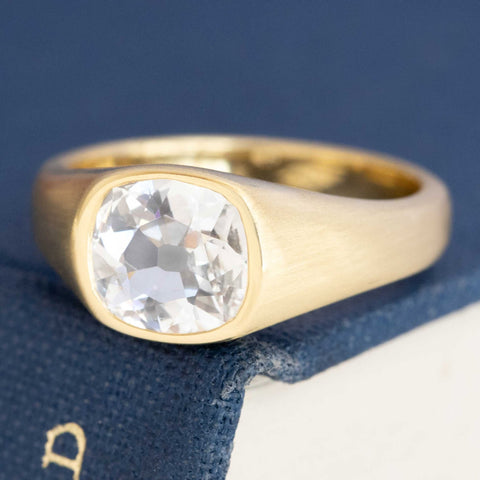 .96ct Old Mine Cut Diamond Bezel Solitaire, GIA