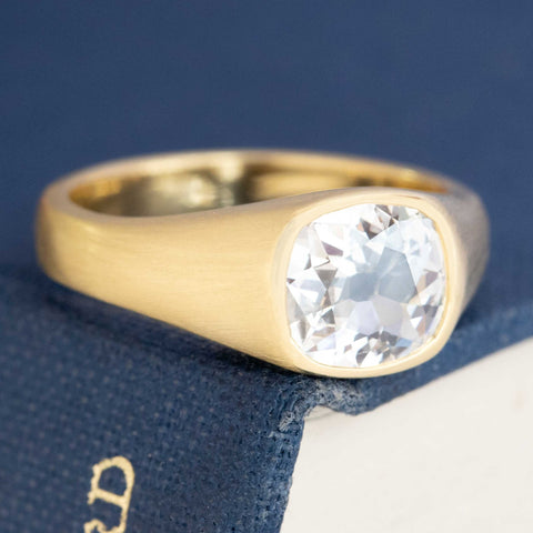 .96ct Old Mine Cut Diamond Bezel Solitaire, GIA