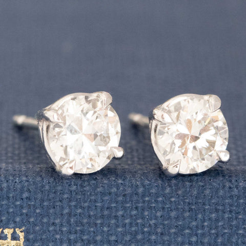 .96ctw Old European Cut Diamond Stud Earrings