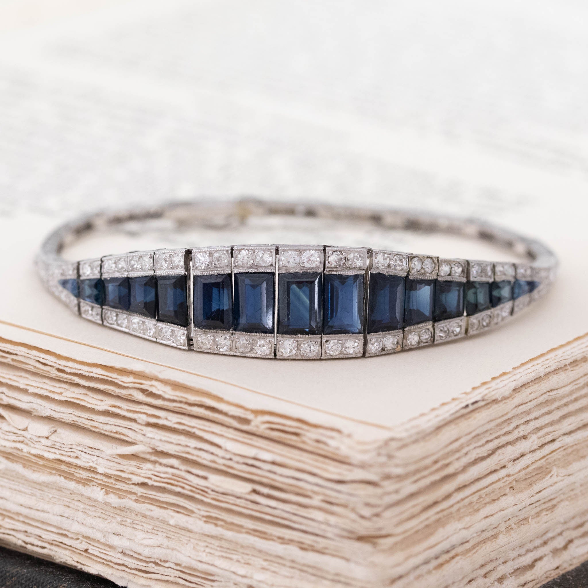 9.75ctw Sapphire & Diamond Belly Bracelet