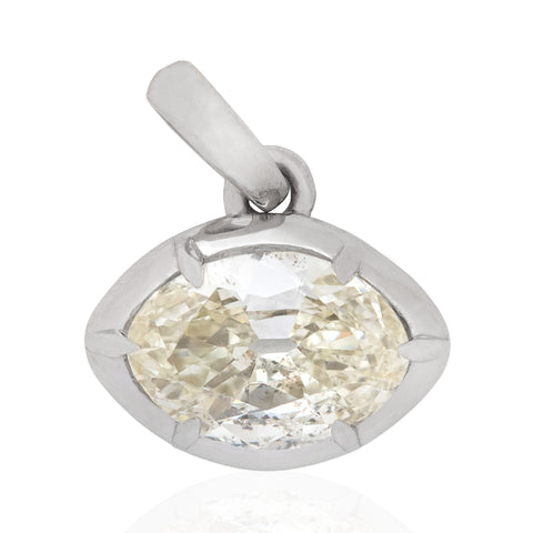 .97ct Moval Cut Diamond Collet Charm