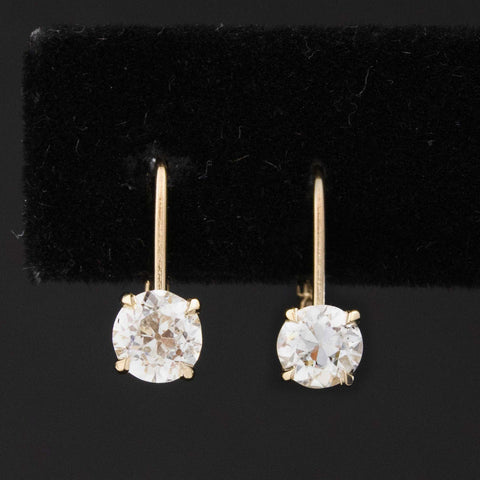 .97ctw Old European Cut Diamond Dormeuse Earrings