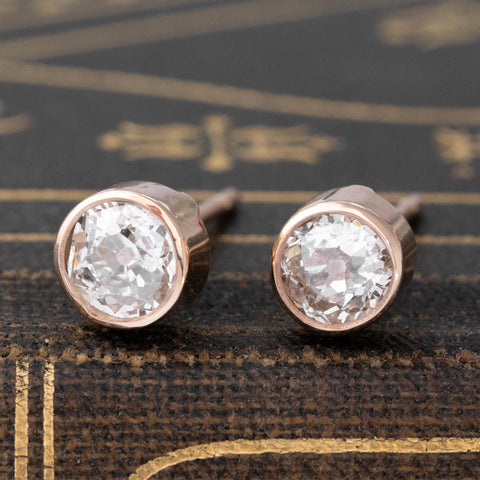 .97ctw Old European Cut Diamond Stud Earrings
