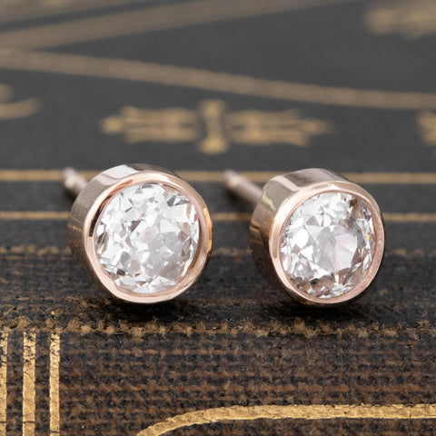 .97ctw Old European Cut Diamond Stud Earrings