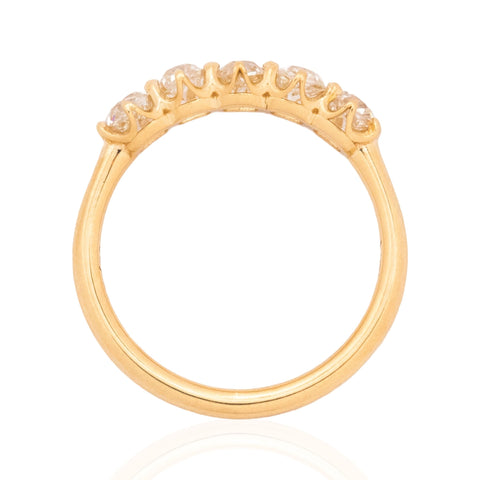 .97ctw Old Mine Cut Diamond 5-Stone Band
