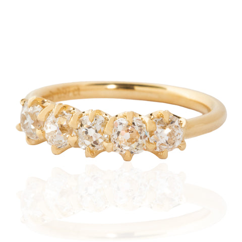 .97ctw Old Mine Cut Diamond 5-Stone Band
