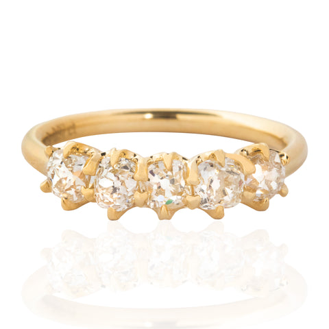 .97ctw Old Mine Cut Diamond 5-Stone Band
