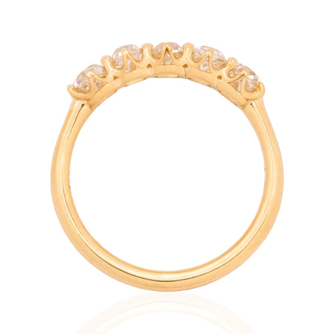 .97ctw Old Mine Cut Diamond 5-Stone Band