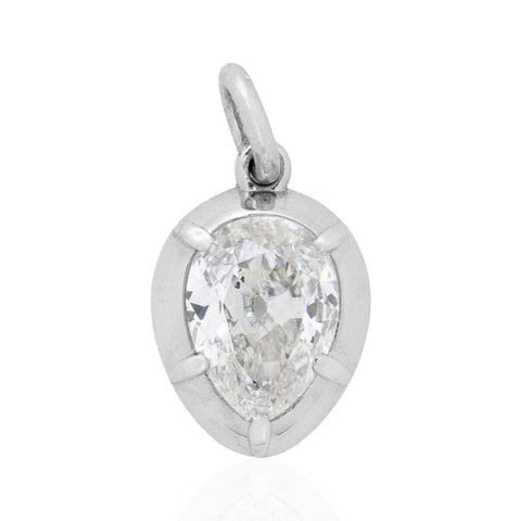 .98ct Pear Cut Diamond Collet Charm/Pendant