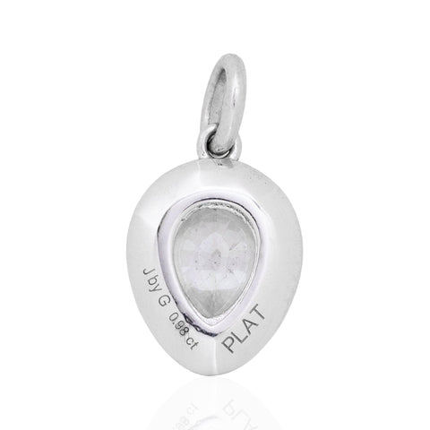 .98ct Pear Cut Diamond Collet Charm/Pendant