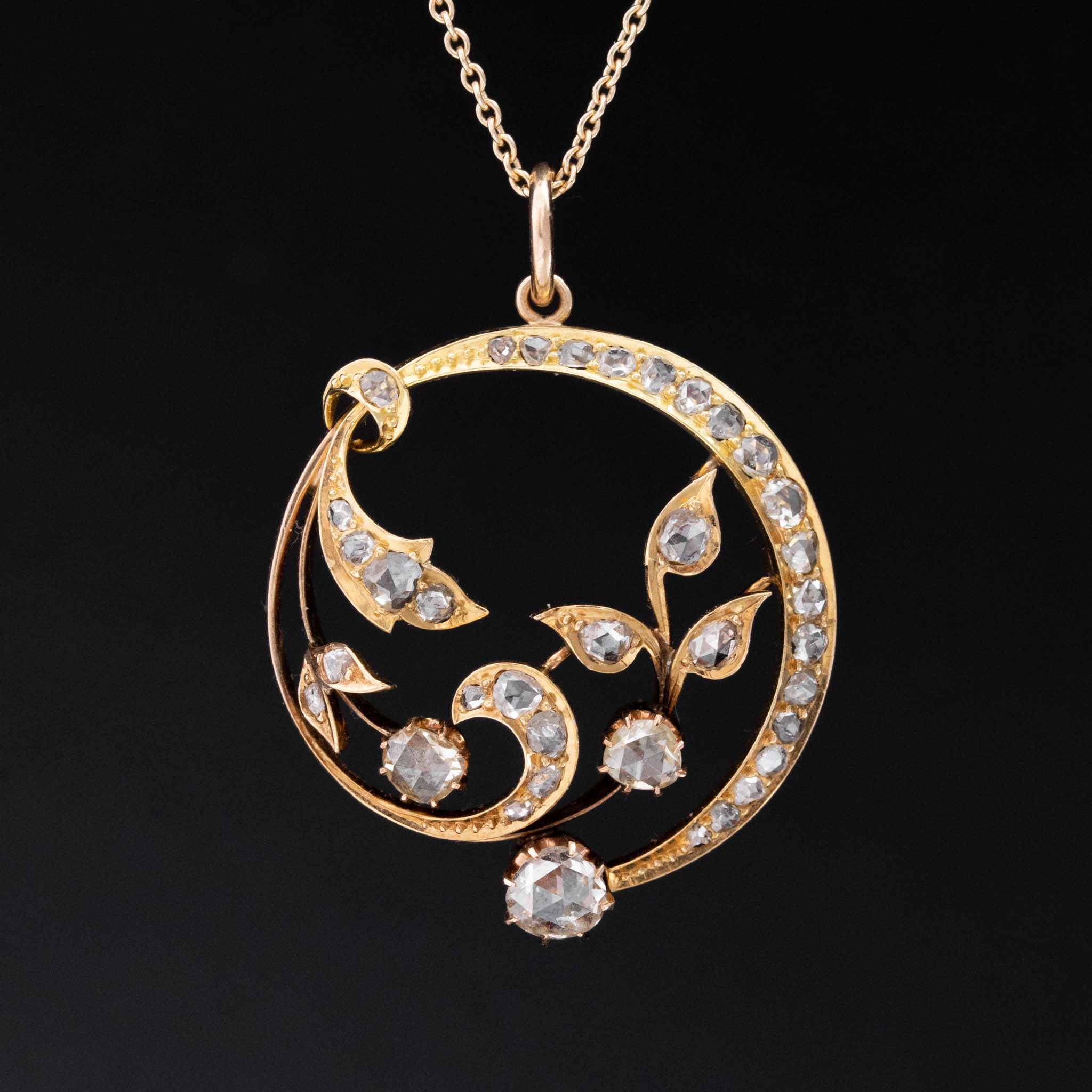 .98ctw Antique Rose Cut Diamond Pendant