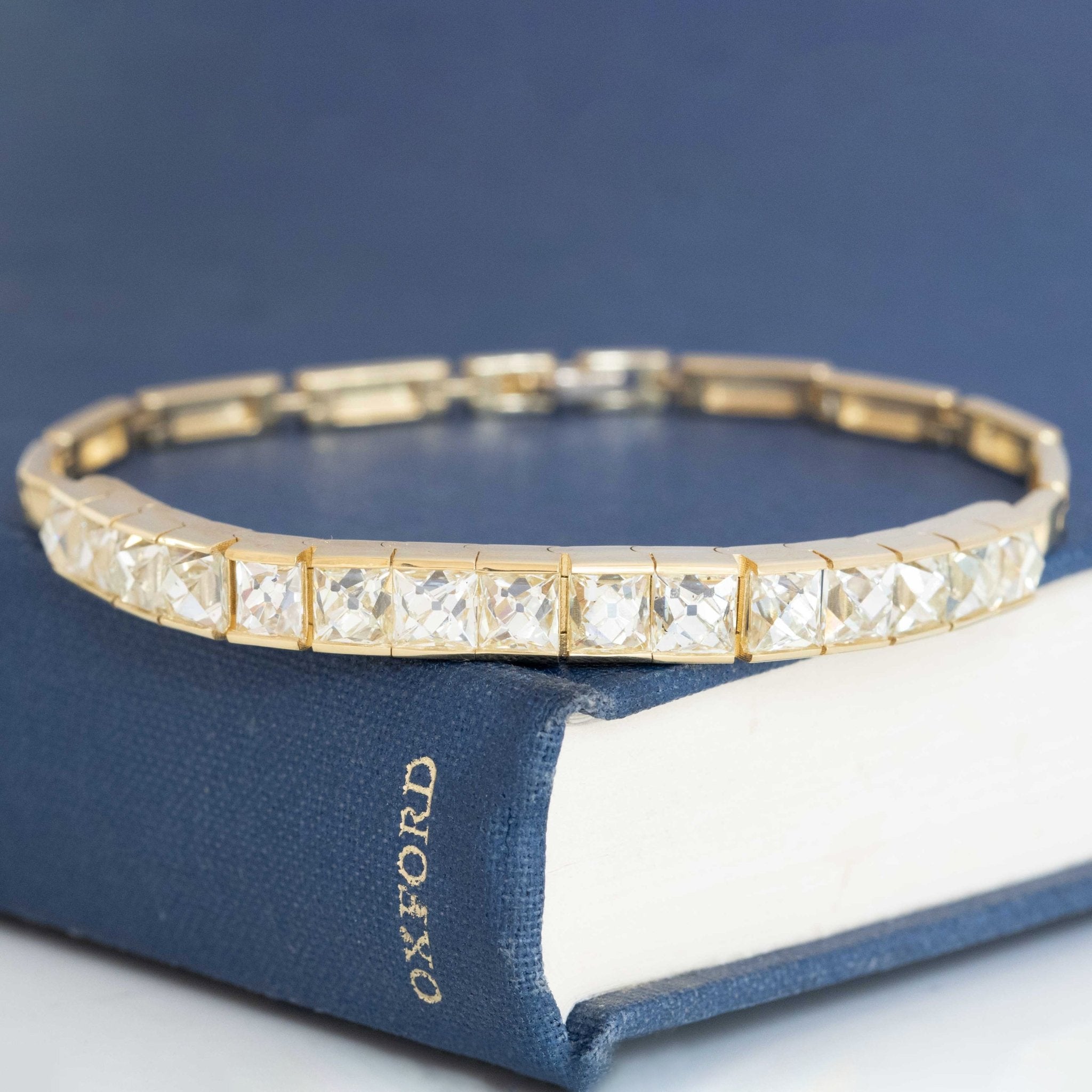 9.90ctw French Cut Diamond Bezel Bracelet