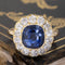 9.90ctw Victorian Diamond & Sapphire Cluster Ring