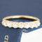 .99ctw Old Mine Cut Diamond 7-Stone Half-Hoop Band with Old Mine Cut Diamonds in yellow gold, antique-inspired one-of-a-kind wedding band